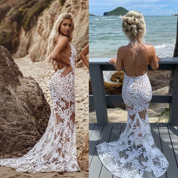 Nadine Merabi White Stella Gown Size S/4 - Picture 14 of 17